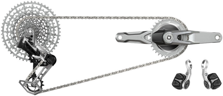 SRAM 1987 Eagle Transmission Power Meter Groupset - 170mm, 32 and 34t Chainrings, POD Controllers, 10-52t Cassette, Rear Derailleur, Chain